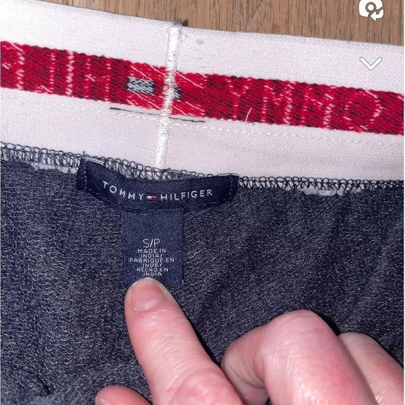TOMMY HILFIGER DRAWSTRING LOGO WAISTBAND LOUNGE SHORTS SIZE SMALL DARK GREY - Picture 6 of 9